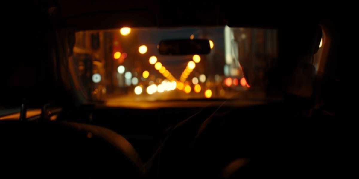 Vue sur les lumières de Lille depuis la banquette arrière d’un taxi